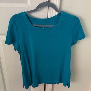 Kim Rogers Turquoise Cotton Top